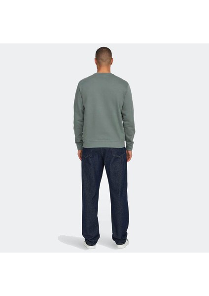Erkek Sweatshirt Açık Yeşil 22030384 Onsdan Unbrushed Reg