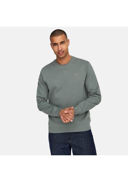 Erkek Sweatshirt Açık Yeşil 22030384 Onsdan Unbrushed Reg