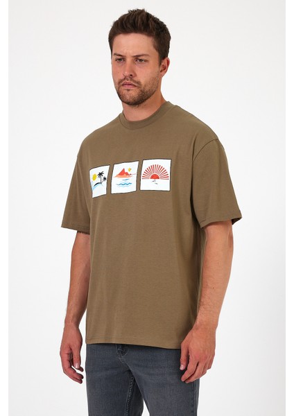 Erkek Bisiklet Yaka Baskılı T-Shirt 0210 fiyatları