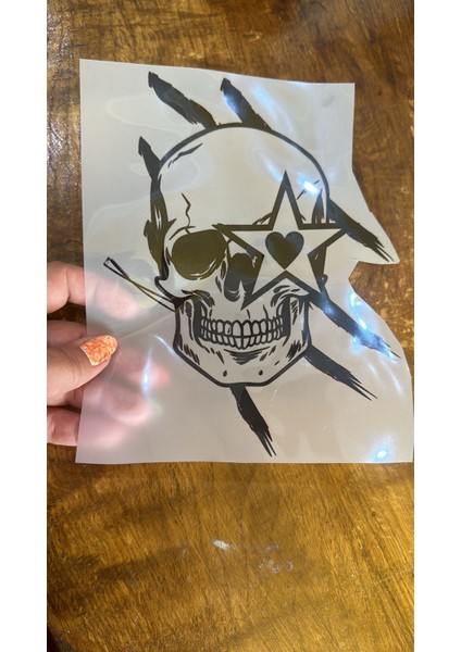 Ütü Ile Yapışan Kuru Kafa Transfer Baskı Tişört Kot Baskı Arma 20X15 cm