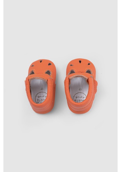 Deri Bebek Patiği Bilekli Turuncu fırsatları