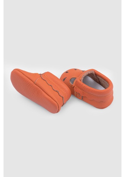 Deri Bebek Patiği Bilekli Turuncu indirimleri