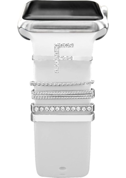 Psgt apple Watch Uyumlu Harfli Charm Aksesuar Tüm Seriye Uyumlu Akıllı Saay Charm