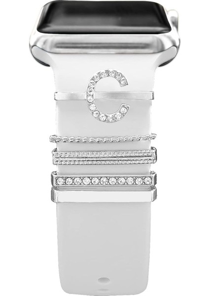 Psgt apple Watch Uyumlu Harfli Charm Aksesuar Tüm Seriye Uyumlu Akıllı Saay Charm