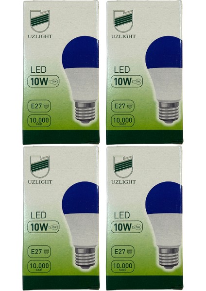10W (75W) 11000K (Mavi Işık) E27 Duylu LED Ampul (4 Adet)
