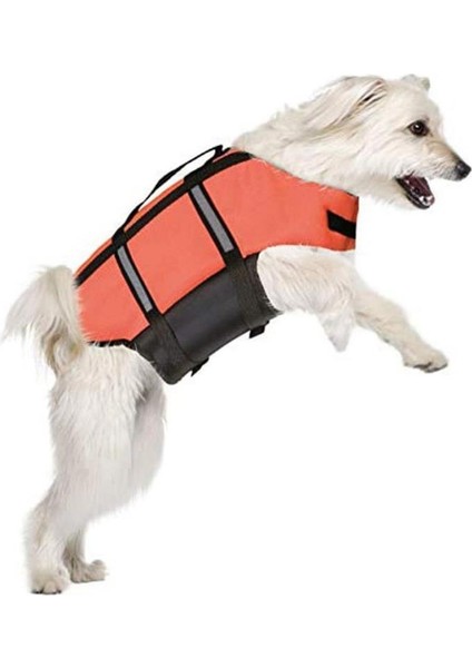 Reflektörlü Köpek Can Yeleği Turuncu Large