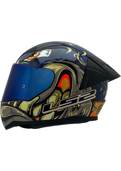 Rapıd 2 Spox Mavi-Gri Kask Mavi Cam+Spoiler