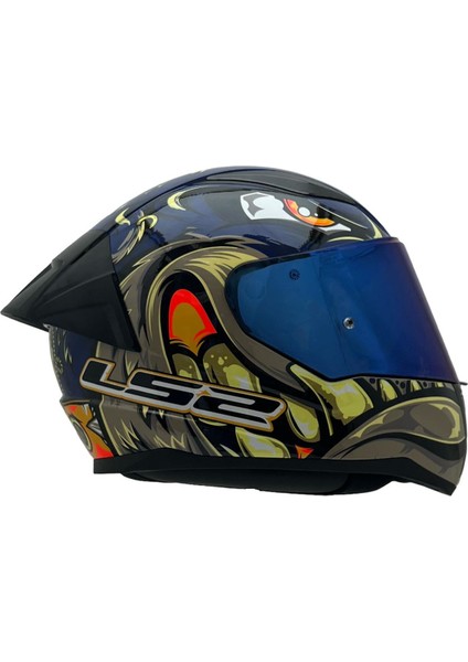 Rapıd 2 Spox Mavi-Gri Kask Mavi Cam+Spoiler