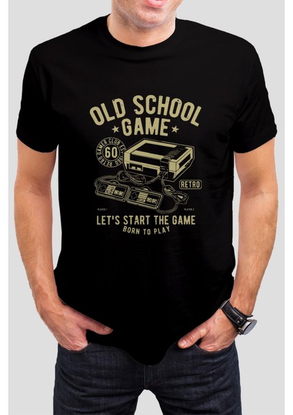Old School Game Baskılı Siyah Uisex T-Shirt C968