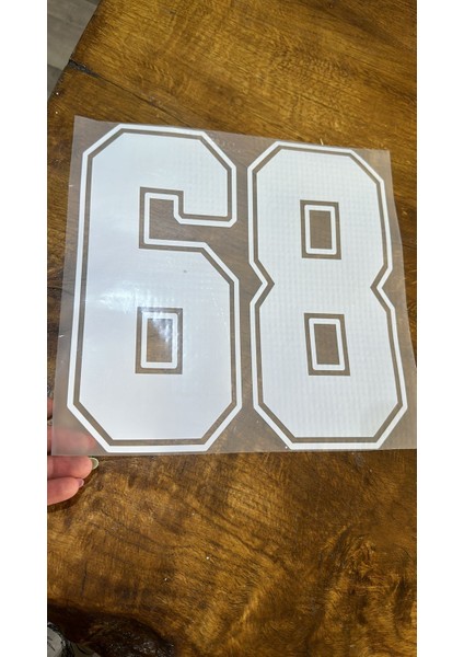 Beyaz Ütü Ile Yapışan Kesilebilir 68 Rakamı Transfer Baskı Arma 29X28 cm fiyatları
