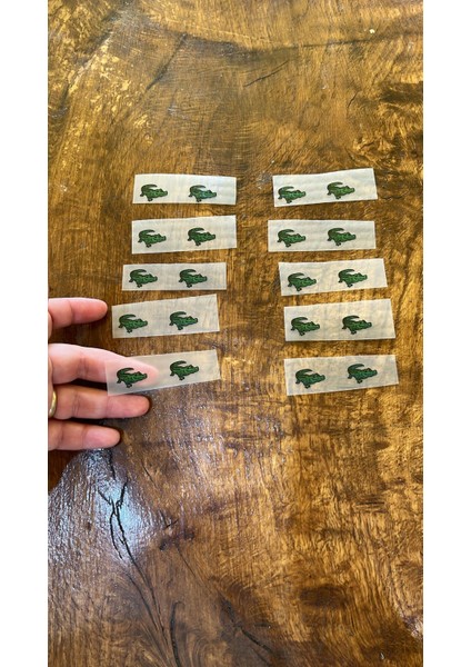 20 Adet 2x1 cm Ütü Ile Yapışan Timsah Arma Tişört Yaka Baskı