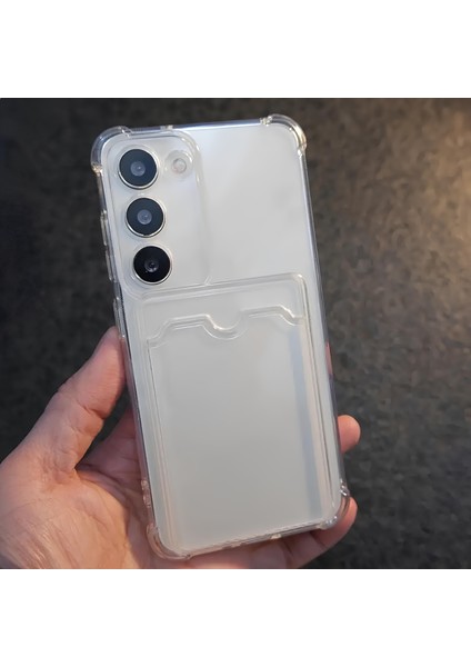 Samsung Galaxy S23 Plus Transparent Kartlıklı Antişok Kılıf Şeffaf