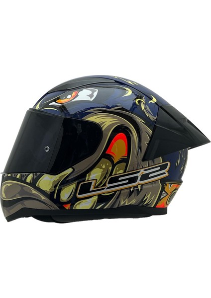 Rapıd 2 Spox Mavi-Gri Kask Siyah Cam+Spoiler