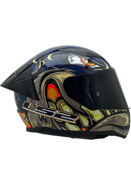 Rapıd 2 Spox Mavi-Gri Kask Siyah Cam+Spoiler