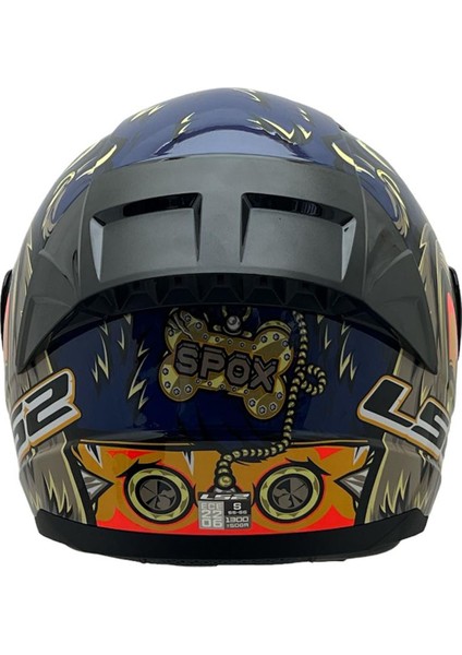 Rapıd 2 Spox Mavi-Gri Kask Siyah Cam+Spoiler