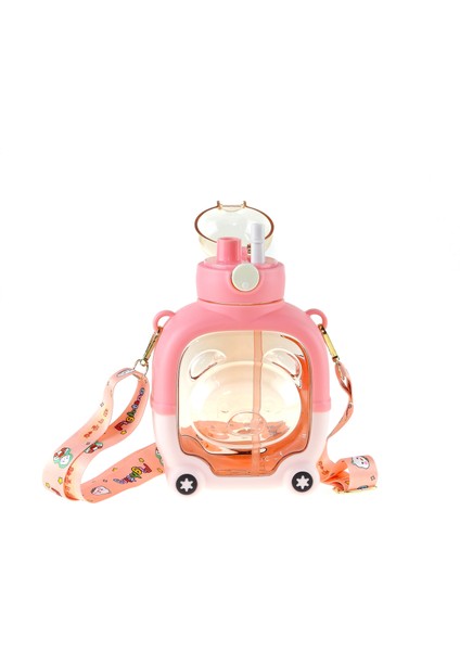 Matara Ayıcık Sevimli Matara 1000 ml Pembe