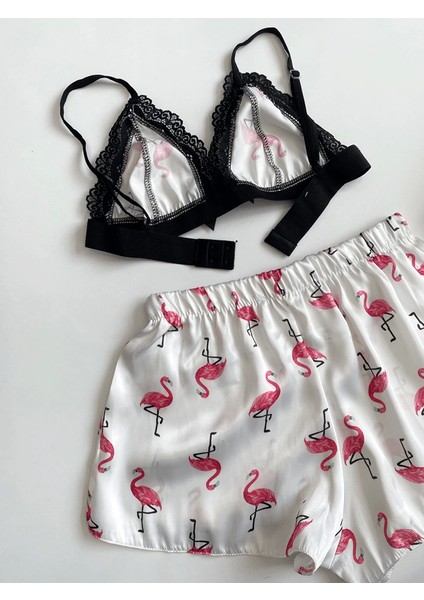 Flamingo Baskılı Şortlu Takım modelleri