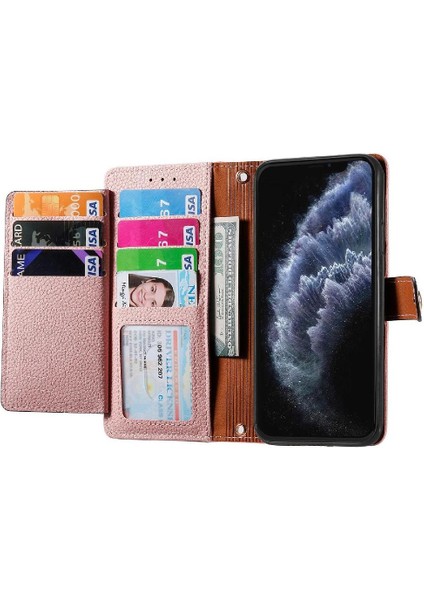IPhone 11 Için Kılıf Pro Max Kordon Fermuar Cüzdan Aşk Deri Kılıf (Yurt Dışından)