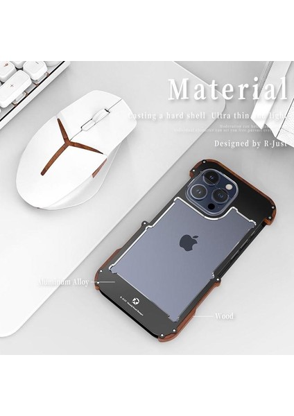 IPhone 15 Için Kılıf Artı, Damla Koruma Alüminyum Metal Ahşap Tampon Çerçeve (Yurt Dışından) fırsatları