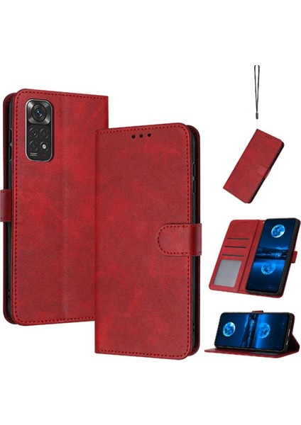 Xiaomi Redmi Not 11 Için Flip Case Toka Pu Deri ile 4g Saf Renk (Yurt Dışından)