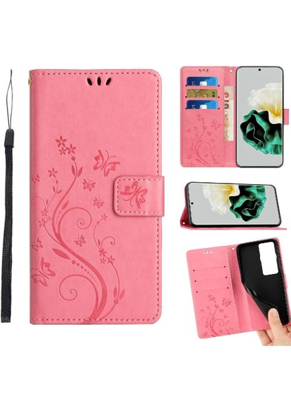 Huawei P60 Kart Tutucu Bilek Kayışı Pu Deri Manyetik Için Filp Durumda (Yurt Dışından)