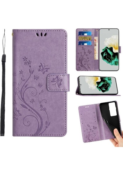 Huawei P60 Kart Tutucu Bilek Kayışı Pu Deri Manyetik Için Filp Durumda (Yurt Dışından)