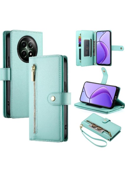 Realme 12 5g Bilek Kayışı Çok Fonksiyonlu Kart Yuvaları Cüzdan Için Flip Case (Yurt Dışından)