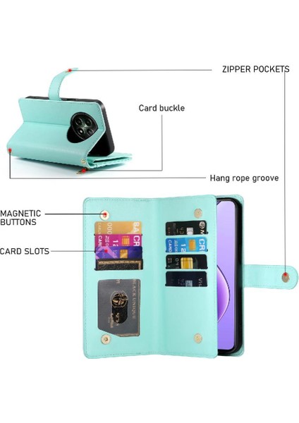 Realme 12 5g Bilek Kayışı Çok Fonksiyonlu Kart Yuvaları Cüzdan Için Flip Case (Yurt Dışından) modelleri