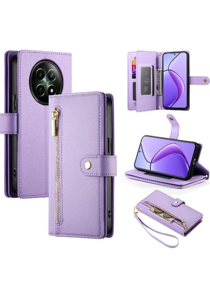 Realme 12 5g Bilek Kayışı Çok Fonksiyonlu Kart Yuvaları Cüzdan Için Flip Case (Yurt Dışından) modelleri