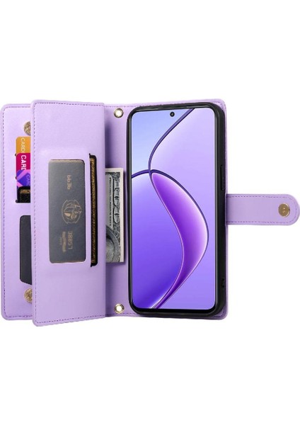 Realme 12 5g Bilek Kayışı Çok Fonksiyonlu Kart Yuvaları Cüzdan Için Flip Case (Yurt Dışından) fırsatları