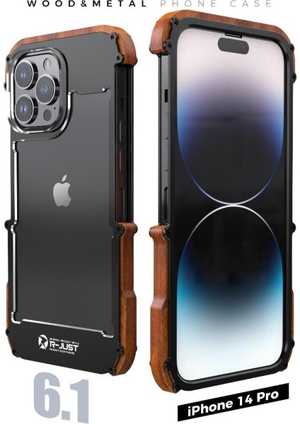 IPhone 14 Pro Için Kılıf, Damla Koruma Alüminyum Metal Ahşap Tampon Çerçeve (Yurt Dışından) fiyatları