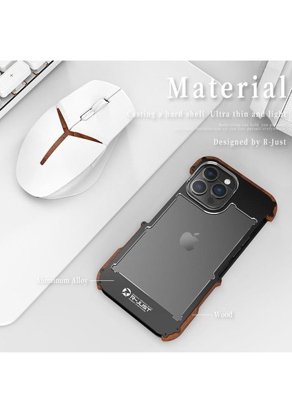 IPhone 14 Pro Için Kılıf, Damla Koruma Alüminyum Metal Ahşap Tampon Çerçeve (Yurt Dışından) indirimleri