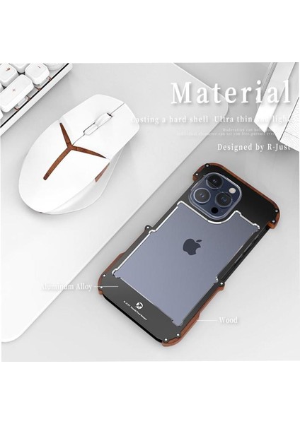 IPhone 15 Pro Için Kılıf, Damla Koruma Alüminyum Metal Ahşap Tampon Çerçeve (Yurt Dışından) indirimleri