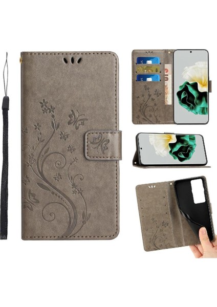 Huawei P60 Kart Tutucu Bilek Kayışı Pu Deri Manyetik Için Filp Durumda (Yurt Dışından)
