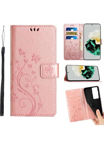 Huawei P60 Kart Tutucu Bilek Kayışı Pu Deri Manyetik Için Filp Durumda (Yurt Dışından)