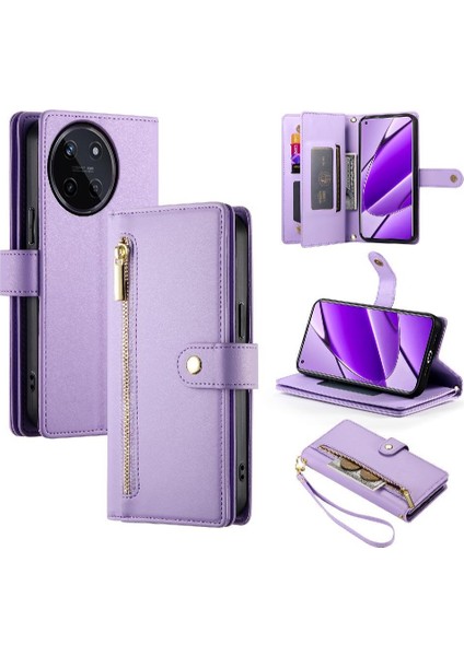 Realme 11 4g Çok Fonksiyonlu Kart Yuvaları Için Flip Case Kickstand Bilek (Yurt Dışından) modelleri