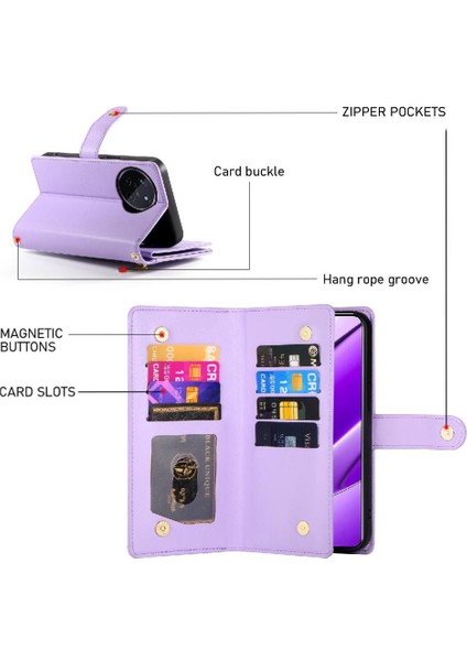 Realme 11 4g Çok Fonksiyonlu Kart Yuvaları Için Flip Case Kickstand Bilek (Yurt Dışından) indirimleri