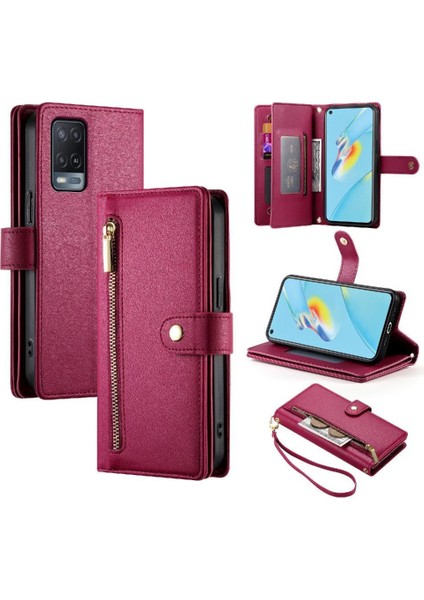 Oppo Oppo 5g Bilek Kayışı Kickstand Çok Fonksiyonlu Kart Yuvaları Için Flip Case (Yurt Dışından)