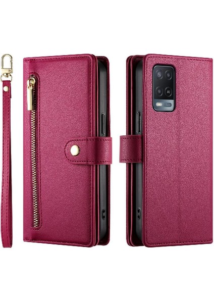 Oppo Oppo 5g Bilek Kayışı Kickstand Çok Fonksiyonlu Kart Yuvaları Için Flip Case (Yurt Dışından)