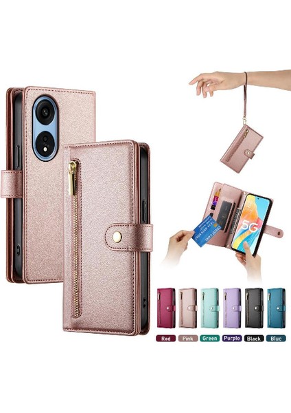 Oppo Oppo 8t 5g Kickstand Için Flip Case Çok Fonksiyonlu Kart Yuvaları Bilek (Yurt Dışından)