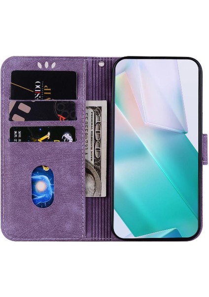 IPhone 16 Için Kılıf Pro Max Flip Folio Kabartmalı Sevimli Kaplan Tutucu Kapak (Yurt Dışından)