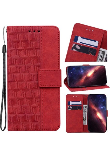 IPhone 16 Için Flip Case Pro Max Kickstand Özelliği Flip Folio Geometrik Pu (Yurt Dışından)