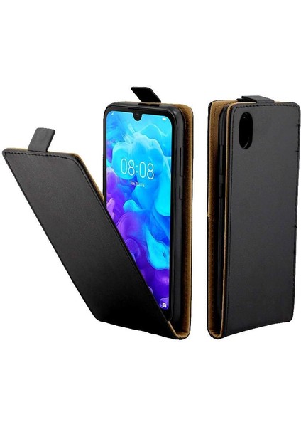 Huawei Y5 2019 Tpu Deri Iş Stil Kapak Için Dikey Flip Case (Yurt Dışından)