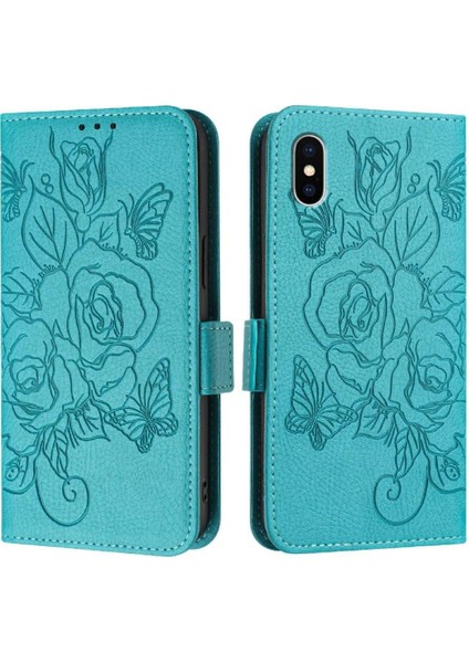 Kredi Kartı Yuvası ile IPhone X/xs Manyetik Cüzdan Pu Deri Kılıf (Yurt Dışından)