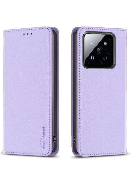 Xiaomi 14 Pro Manyetik Cüzdan Çoklu Kart Yuvası Iş Pu Için Flip Case (Yurt Dışından)