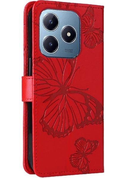 Kart ile Realme C61 Manyetik Kapak Darbeye Kapak Pu Deri Kılıf (Yurt Dışından) modelleri