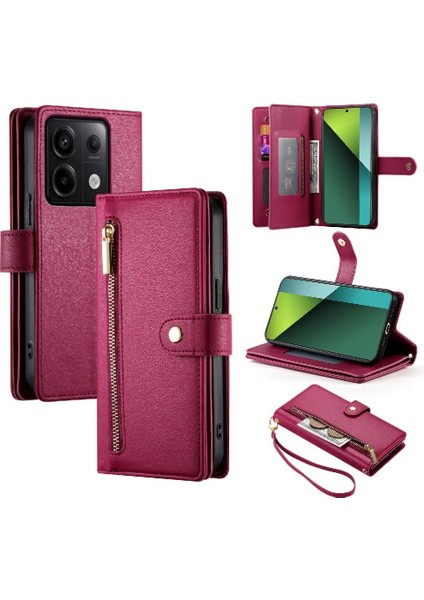 Xiaomi Redmi Not Için Flip Case 13 Pro 5g Cüzdan Bölmesi Bilek Kayışı (Yurt Dışından)