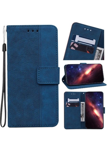 IPhone 16 Için Flip Case Pro Max Kickstand Özelliği Flip Folio Geometrik Pu (Yurt Dışından)