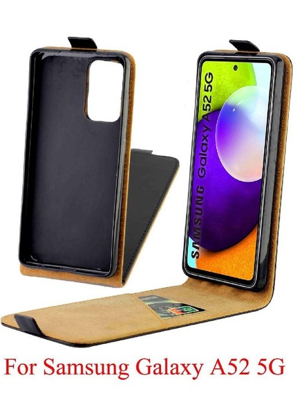 Samsung Galaxy Vertical 5g Tpu Deri Iş Tarzı Için Dikey Flip Case (Yurt Dışından)