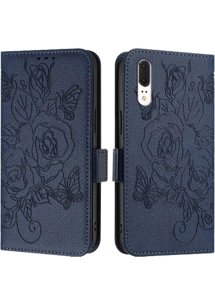 Kredi Kartı Yuvası Pu Deri ile Huawei P20 Manyetik Cüzdan Için Kılıf (Yurt Dışından)
